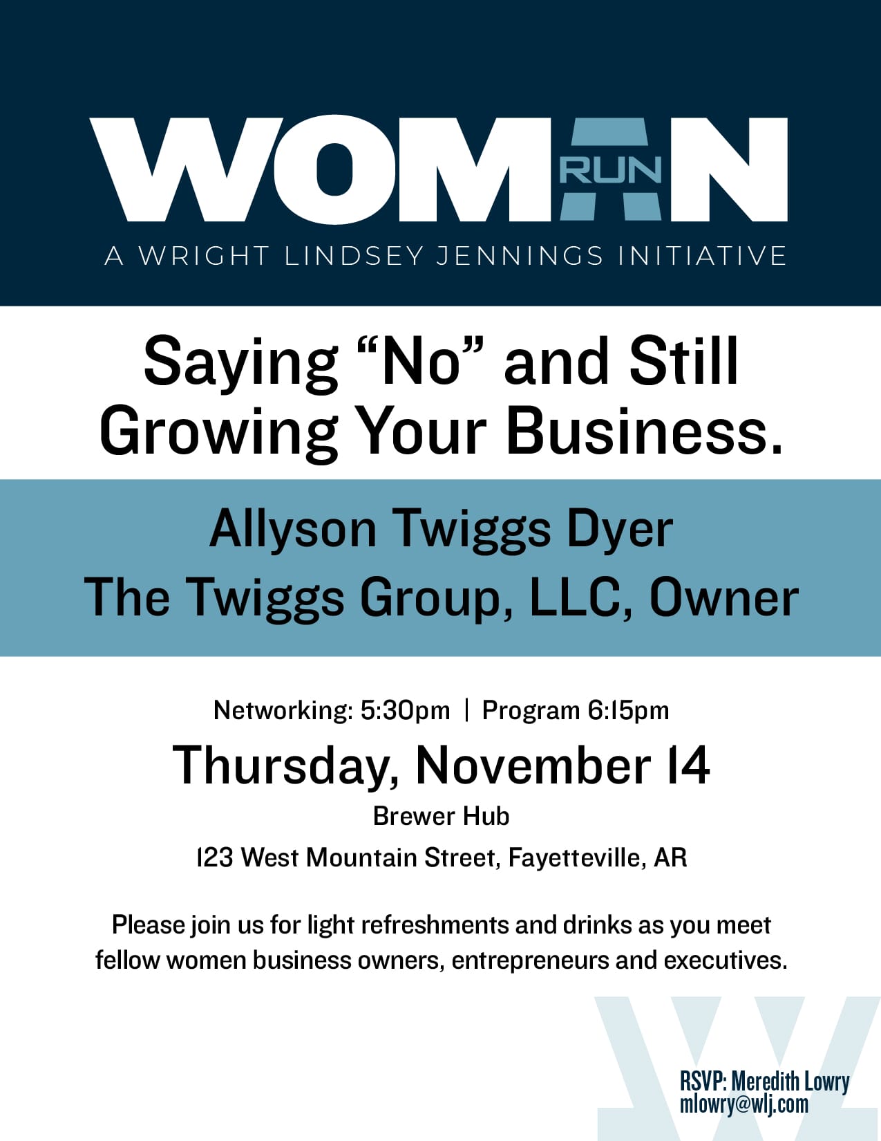 woman run - growing your business event